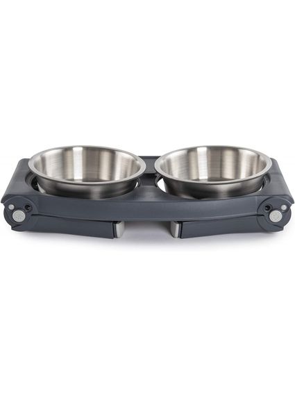 Миска из нержавеющей стали двойная с регулируемыми ножками Dexas Adjustable Height Double Pet Feeder, 2 х 0.96 л, серая | Зображення 3