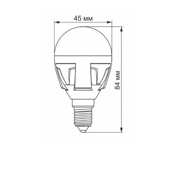 Лампа G45 7W E27 4100К 220V LED Videx | Зображення 1