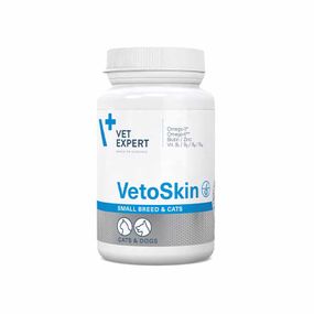 Витамины VetExpert VetoSkin Small Breed & Cat для здоровья шерсти и кожи у котов и собак малых пород 60 табл