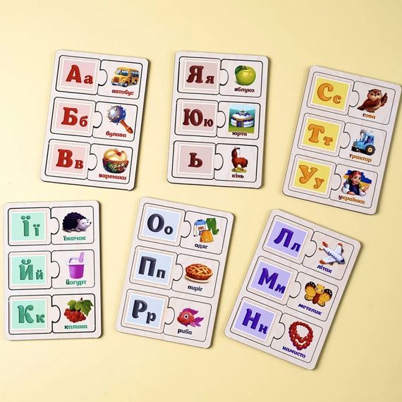 Развивающий пазл-половинки "Украинская азбука" (ПСД252) PSD252 деревянный | Зображення 3