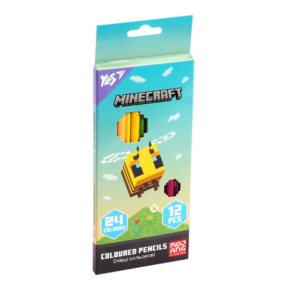 Набір кольорових олівців YES Minecraft Spring 290775 24 кольори 12 шт
