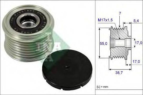 Механізм вільного ходу генератора (Вир-во INA) INA 535023910 на NISSAN FRONTIER / NP300 (D40)