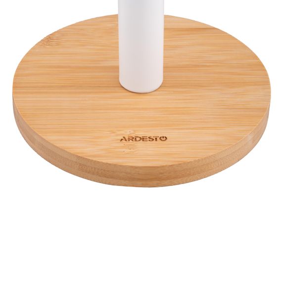 ARDESTO Тримач для паперових рушників Midori 15х34см, метал, бамбук, білий (AR0913WB) | Зображення 4