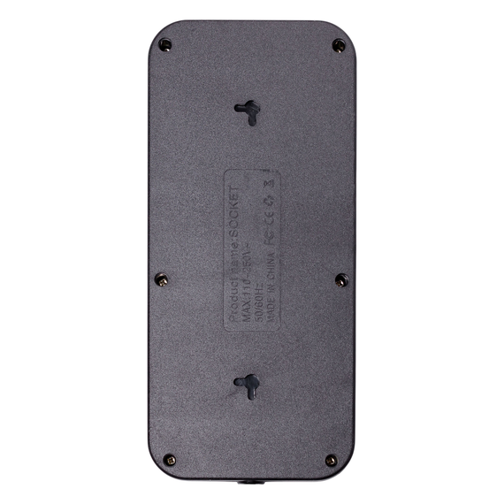 Мережевий фільтр 3 м подовжувач F06U на 6 розеток 4 USB 1 Type-C та кнопкою відключення Чорний HP-5-24 | Зображення 6