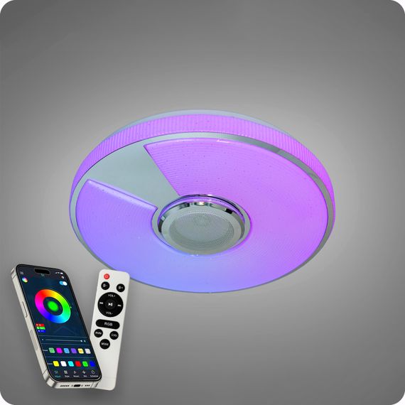 Люстра світлодіодна 517 Dlight RGB з пультом і  колонкою 70Вт Білий (02150) | Зображення 2