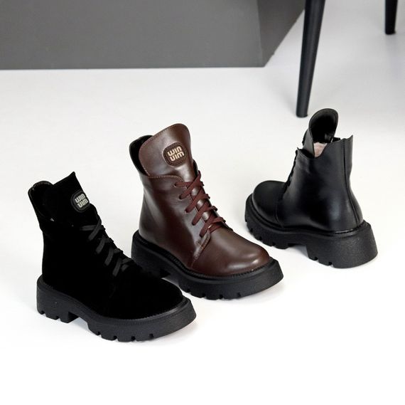 Крутые черные кожаные зимние ботинки натуральная кожа | Зображення 9