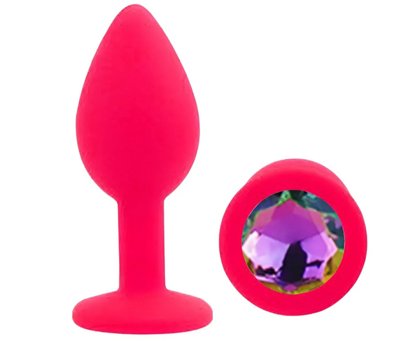 Силиконовая анальная пробка EGZO - Silicone Pink Round Plug Rainbow, size S Sex Aura | Зображення 1