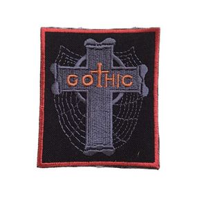 Нашивка на одежду (термо) Gothic 67*77 мм Чорний