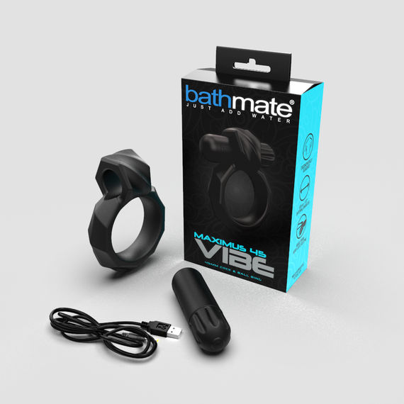 Эрекционное кольцо с вибропулей Bathmate Maximus VIBE 45mm, перезаряжаемое | Зображення 1