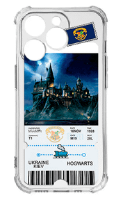Прозорий протиударний чохол з кутиками для iPhone 15 Pro Max Max Принт: Гаррі Поттер Хогвордс