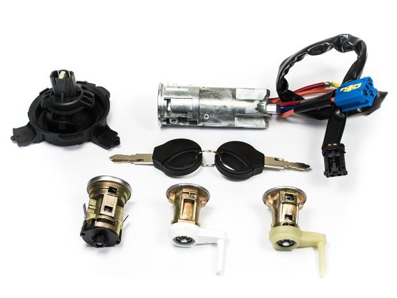 Peugeot 206 личинки вставки замків комплект (запалювання+дверні+багажника+паливного бака+ключі), Пежо | Зображення 1