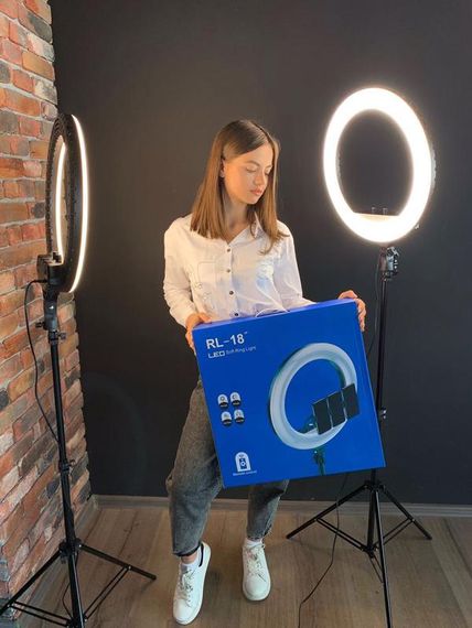 Кольцевая LED лампа RL-18, 45см,  пульт в комплекте | Зображення 1