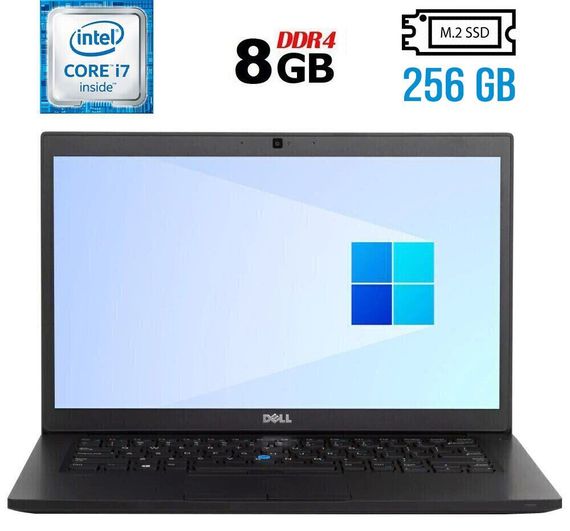 Ультрабук Б-класс Dell Latitude 7480 / 14" (1920x1080) IPS / Intel Core i7-6600U (2 (4) ядра по 2.6 - 3.4 GHz) / 8 GB DDR4 / 256 GB SSD M.2 / Intel HD Graphics 520 / WebCam / HDMI б/у