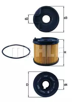 Фільтр паливний 2.0HDi Scudo/Expert 99-/Berlingo/Partner 99-05 (с-ма Bosch), MAHLE/KNECHT (KX87D) | Зображення 2