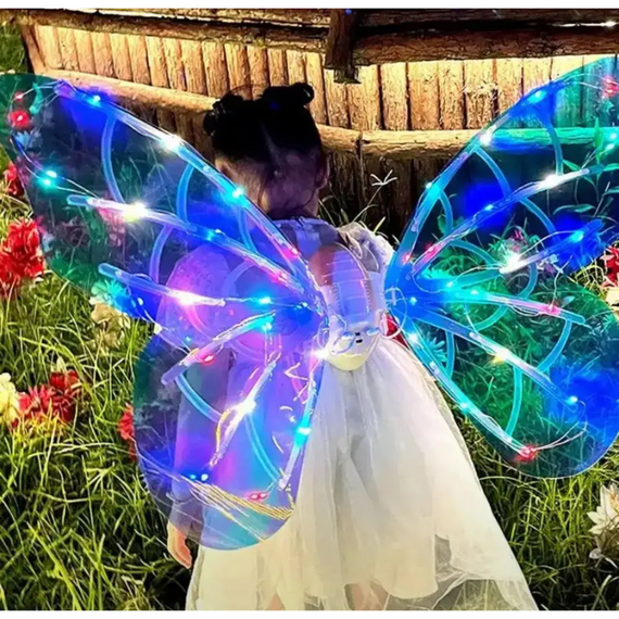 Крила ангела зі світлом і звуком Shadow Angel No7, що світяться, чарівні дитячі рухливі "Wings of Faerie"  знижка | Зображення 4