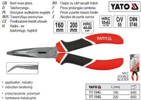 Длинногубцы гнутые YATO Польша l=200 мм CrV YT-1946