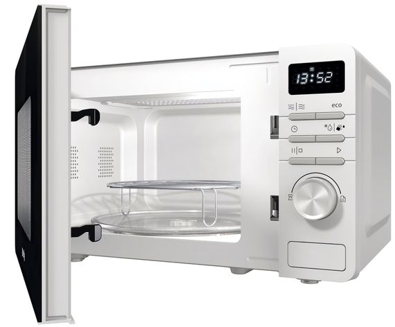 Мікрохвильова піч Gorenje, 20л, електр. управл., 800Вт, дисплей, білий (MO20A3W) | Зображення 2
