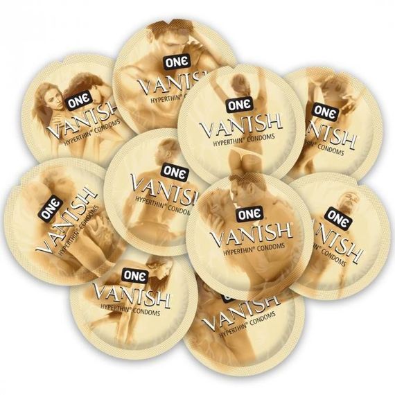 Набір презервативів ONE Vanish Hyperthin, 100 шт, ультратонкі, зі змазкою, паковання-тубус Sex Aura | Зображення 1