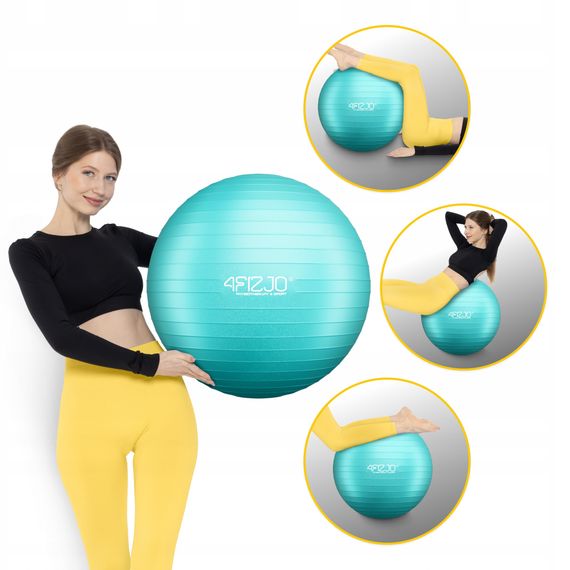 М'яч для фітнесу (фітбол) 4FIZJO 75 см Anti-Burst Mint (P-5905973404792) | Зображення 1