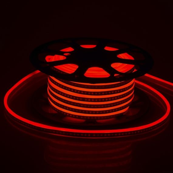 Светодиодная лента влагозащищенная 220V 14.4W 3014 Red NEON IP67 1m (BY-034/120)