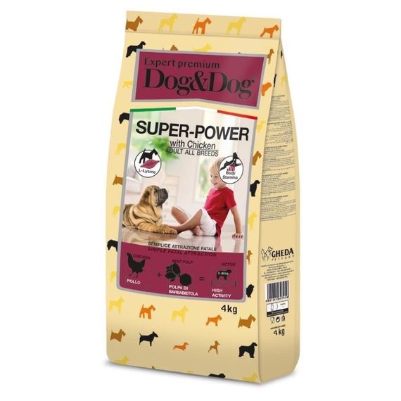 Сухий корм із куркою для собак Gheda D&Dog Expert High Premium Superpower, 4 кг