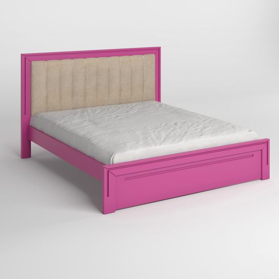 Двоспальне дерев&#039;яне ліжко Mebigrand Торонто Т1 Рожевий/Аляска 23 (бежевий) 180х190 см (MBG-7393) | Зображення 1