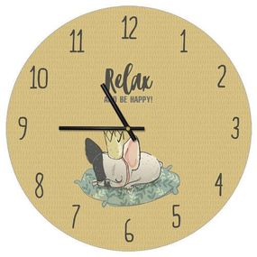 Часы настенные круглые Relax and be happy 36 см (CHR_P_DOG005)