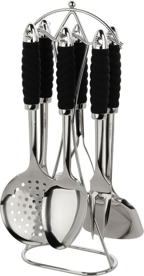 Набор кухонных принадлежностей с подставкой Calve CL-1349, 7 предметов, из нержавеющей стали