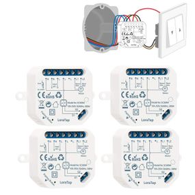 LoraTap SC500W - Умный выключатель WiFi для электрических жалюзи с приложением Smart Life (4 штуки)