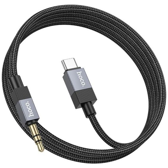 Аудіо кабель Aux Hoco UPA32B Clever digital (Type-C to AUX 3.5mm) (1m) Black | Зображення 3