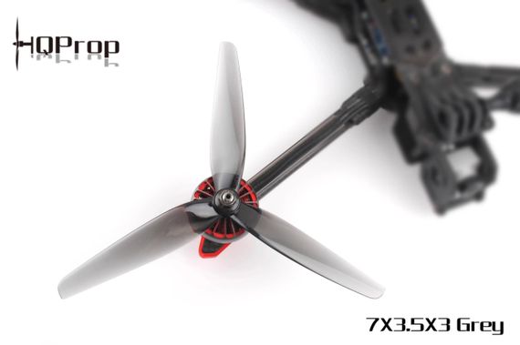 Пропеллеры HQProp 7035 3 лопасти для FPV квадрокоптера, комплект 2 пары CW/CCW (DP7X3.5X3GR-PC) - Light Grey | Зображення 2