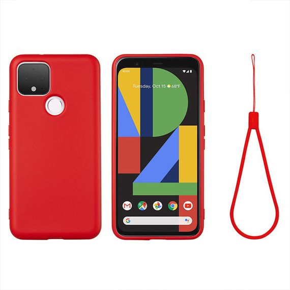 Силіконовий чохол для Google Pixel 4A червоний з мікрофіброю Soft touch | Зображення 1