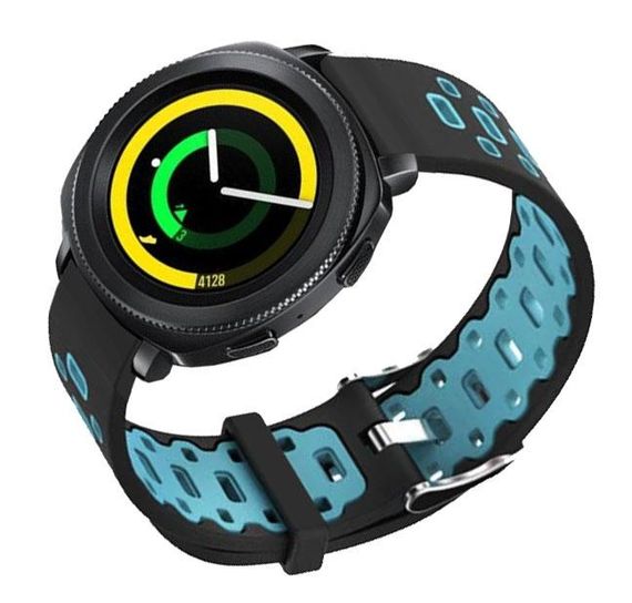 Спортивний ремінець Primo Perfor Classic для годинника Samsung Sport Gear SM-R600 - Black&Blue | Зображення 1