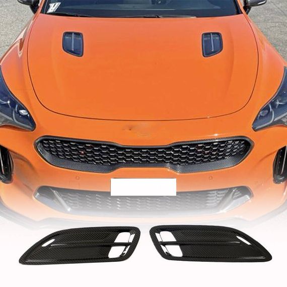 Накладки на капот (карбон) для Kia Stinger 2017-2023 гг