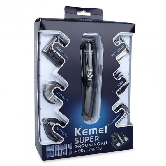 Бритва, триммер, машинка для стрижки волосся Kemei KM-600 тримвер з підставкою. | Зображення 5