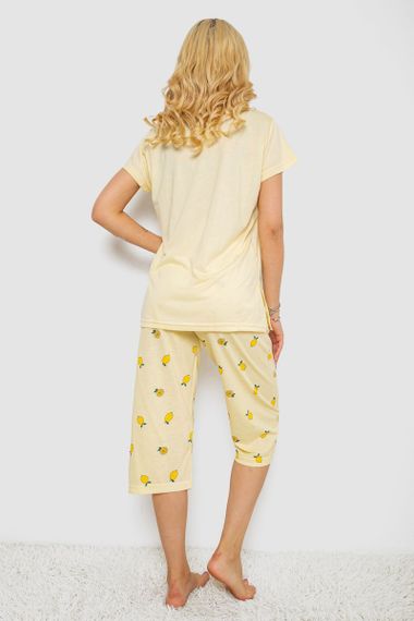 Пижама женская с принтом  -уценка, цвет желтый, 243R7054-U-1 | Зображення 3