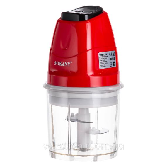 Чоппер подрібнювач з чашею на 0.7 л електричний кухонний 250 Вт Sokany SK-06009R | Зображення 2