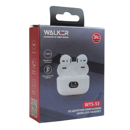 Навушники бездротові WALKER WTS-53 білий/срібло | Зображення 3