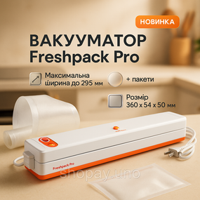 Продуктовий вакуумний пакувальник для дому Freshpack Pro оранжевый, Якісний вакууматор XT-17