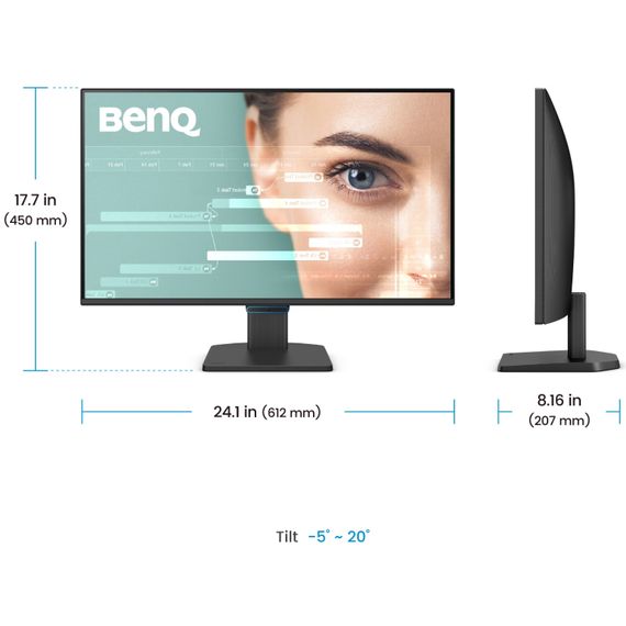 TFT 27" BenQ GW2790C, IPS, 144Гц, HDMI, DP, USB-C, колонки, чорний | Зображення 5