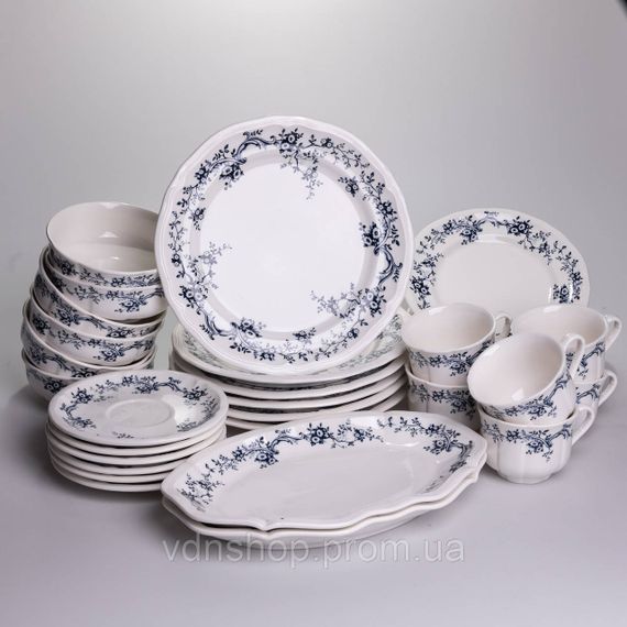 Столовий набір посуду тарілок і чашок 32 предмети на 6 персон Vintage порцеляновий YY78-10A | Зображення 9
