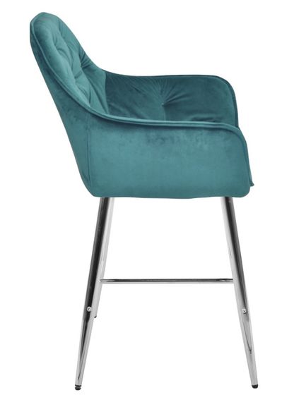 М'яке напівбарне крісло на хромованих металевих ніжках Chic BAR 65-ML (CH), оббивка Оксамит Бірюзовий PH-612 | Зображення 9