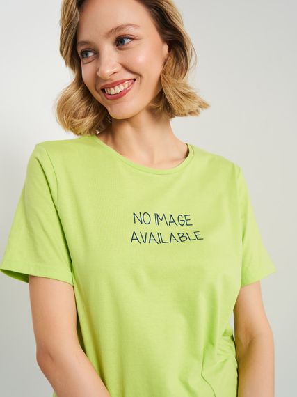 Футболка для жінок салатова з написом, 2XL | Зображення 1