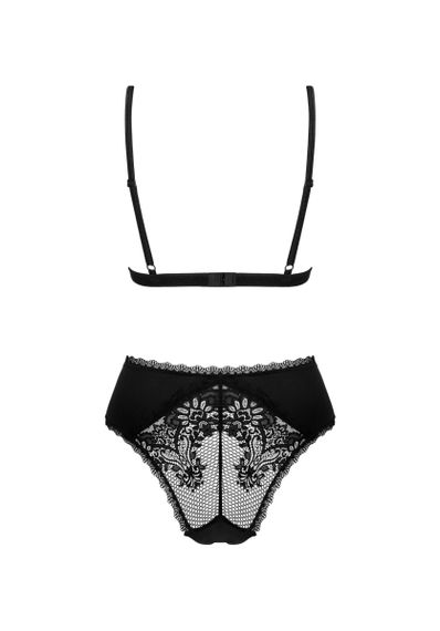 Мереживне боді Obsessive Maderris M/L Чорне | Зображення 3