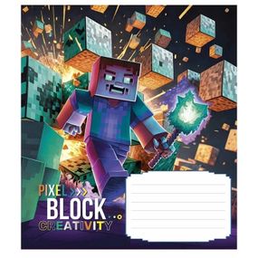 Зошит учнівський "Pixel Block" 012-3407L-1 в лінію, 12 аркушів
