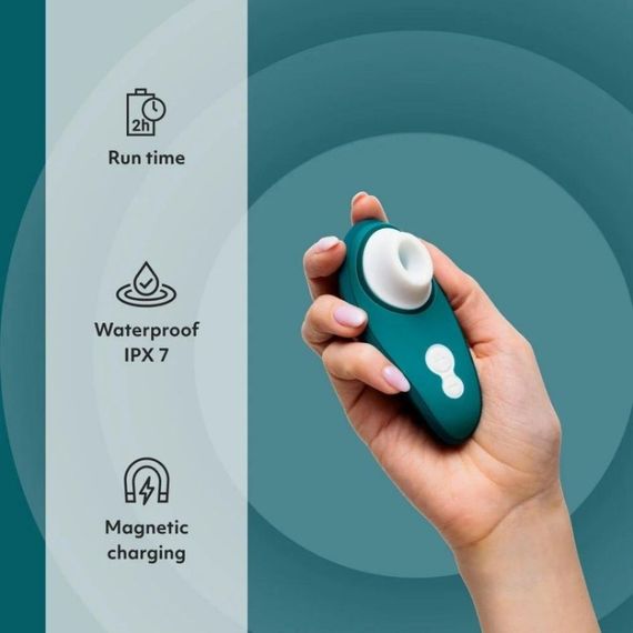 Вакуумный клиторальный стимулятор Womanizer Liberty 2 Dark Petrol, синий sexstyle | Зображення 9