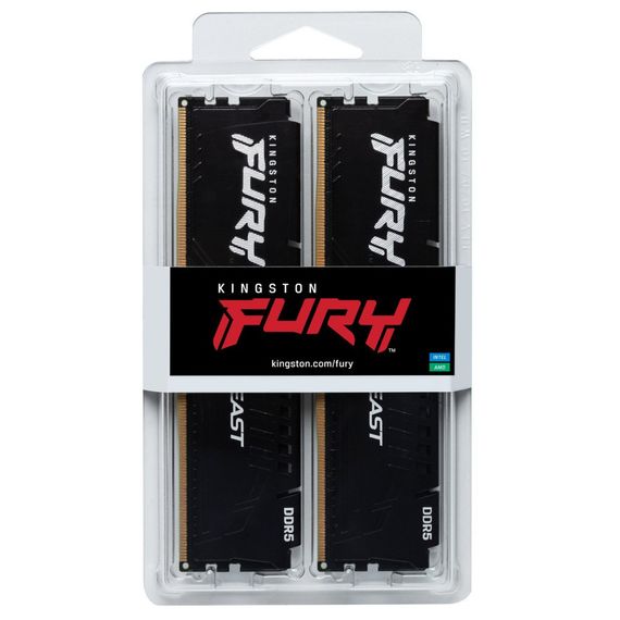 Модуль пам'яті для комп'ютера DDR5 16GB (2x8GB) 5200 MHz Beast Black Kingston Fury (ex.HyperX) (KF552C36BBEK2-16) | Зображення 4