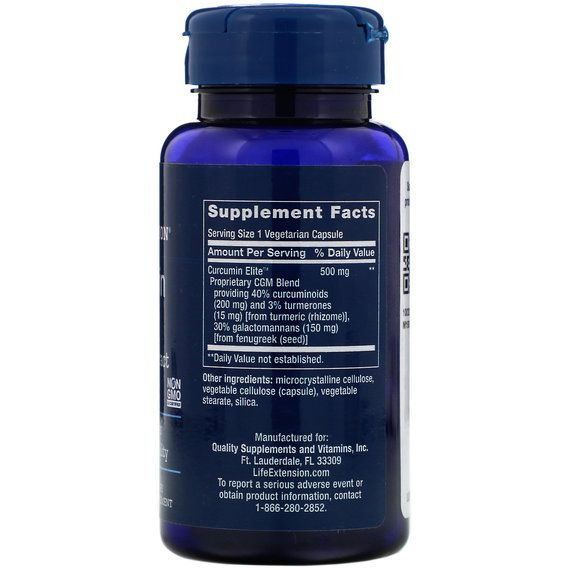 Куркума Life Extension Curcumin Elite, Turmeric Extract 30 Veg Caps LEX24673 | Зображення 1