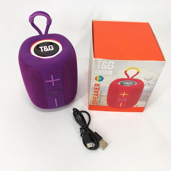 Портативна Bluetooth колонка TG658 8W з RGB підсвічуванням бездротова портативна потужна. Колір: фіолетовий | Зображення 1