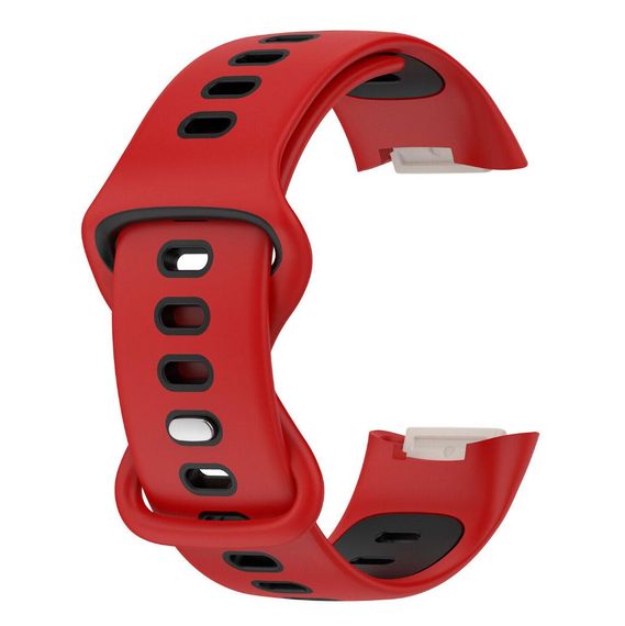 Силіконовий ремінець Primolux Sport для фітнес браслета Fitbit Charge 5 / Charge 6 - Red&Black / розмір М